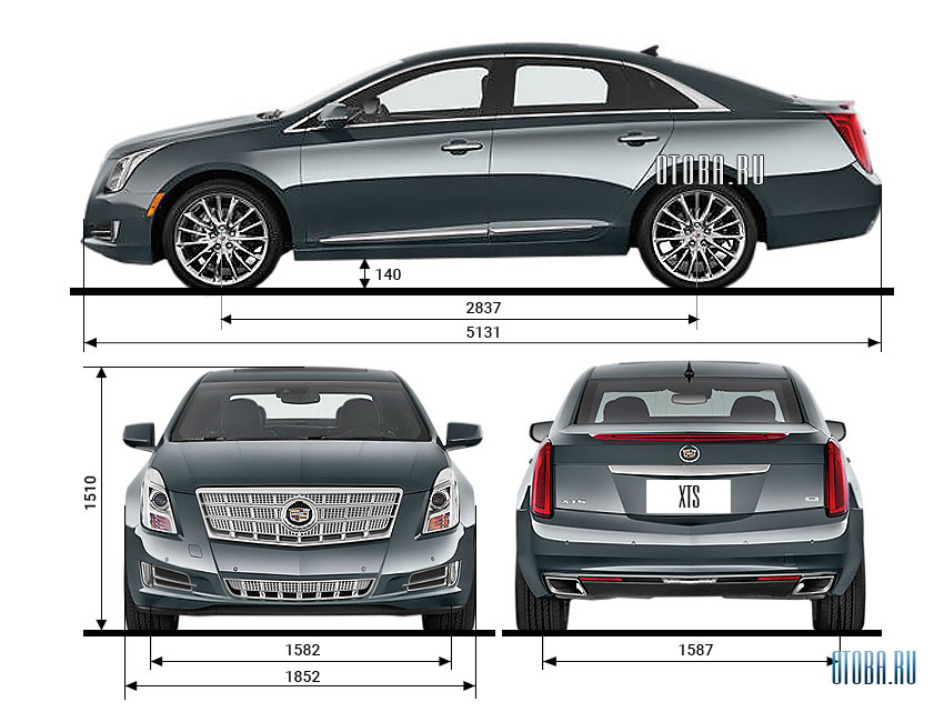 Габаритные размеры Cadillac XTS 1.