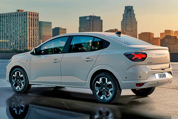 Sedan Dacia Logan 3 (LJI) вторая рестайлинговая версия вид сзади