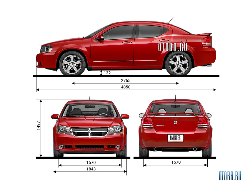 Габаритные размеры Dodge Avenger 1.