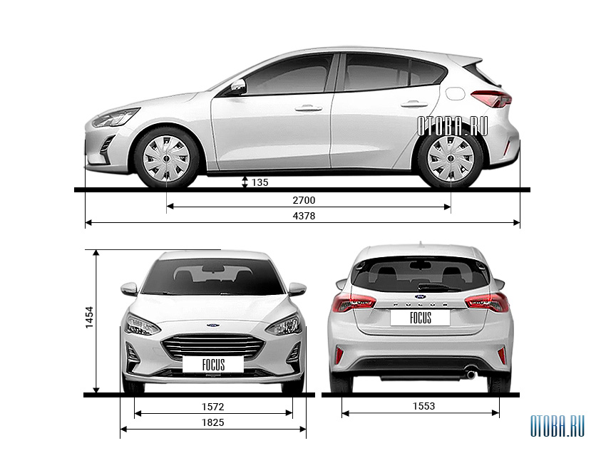 Габаритные размеры Ford Focus 4.