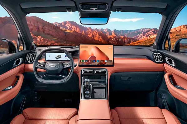 Кроссовер Geely Atlas II (FX11) интерьер торпедо после второго обновления