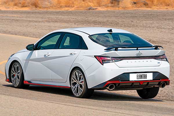 Седан Хендай Элантра N 7 (CN7) дорестайлинговая версия вид сзади