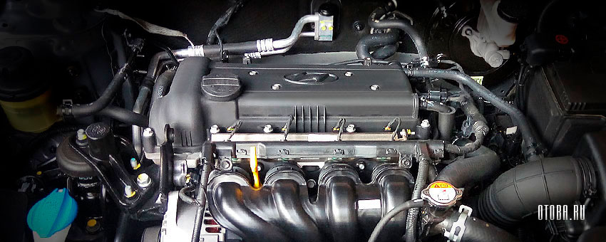 Мотор Хендай Солярис 1.4 литра G4FA под капотом.