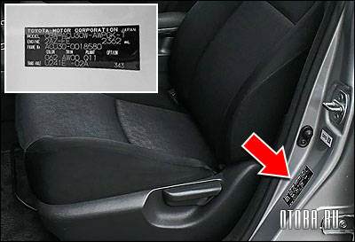 Вин-номер автомобиля Toyota Harrier JDM 2