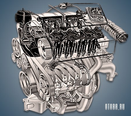 Двигатель Alfa Romeo Twin Spark 16V в разрезе.