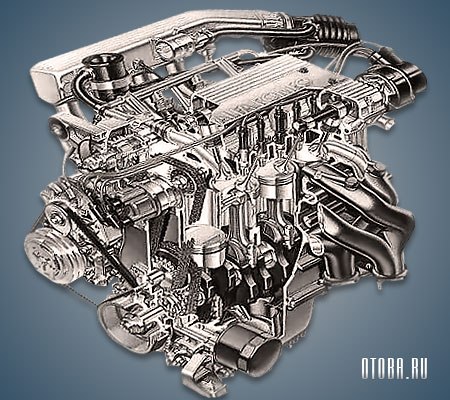 Двигатель Alfa Romeo Twin Spark 8V в разрезе.