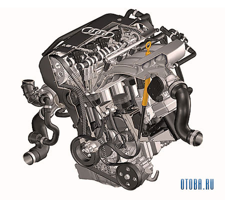 1.8-литровый бензиновый двигатель Audi AMB вид сзади.