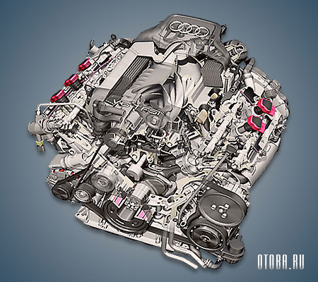 3.0-литровый бензиновый двигатель Audi CAJA вид сбоку.