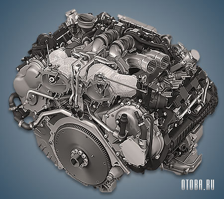 4.0-литровый бензиновый мотор Audi CRDB вид cверху.
