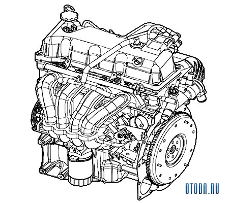 1.3-литровый бензиновый двигатель Ford A9JA схема.