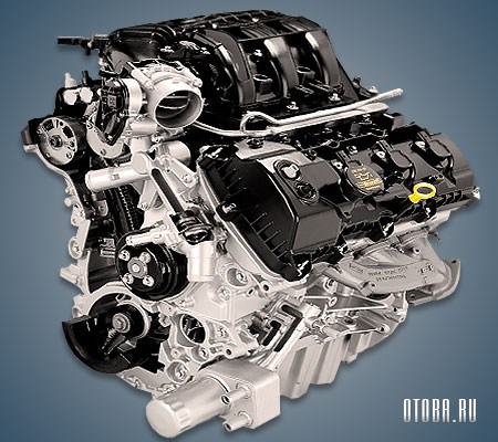 Двигатель Ford Cyclone 3.5 литра вид спереди.