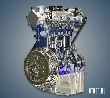 1.0-литровый бензиновый двигатель Ford M1DA в разрезе.