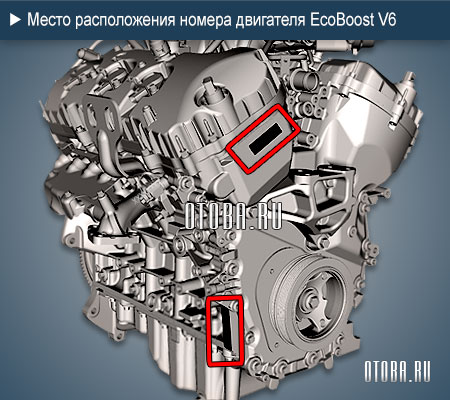 Место расположение номера двигателя Ford Nano EcoBoost V6