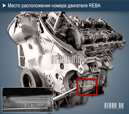 Место расположение номера двигателя Ford REBA