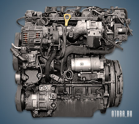 2.2-литровый дизельный двигатель Hyundai D4EB вид спереди.