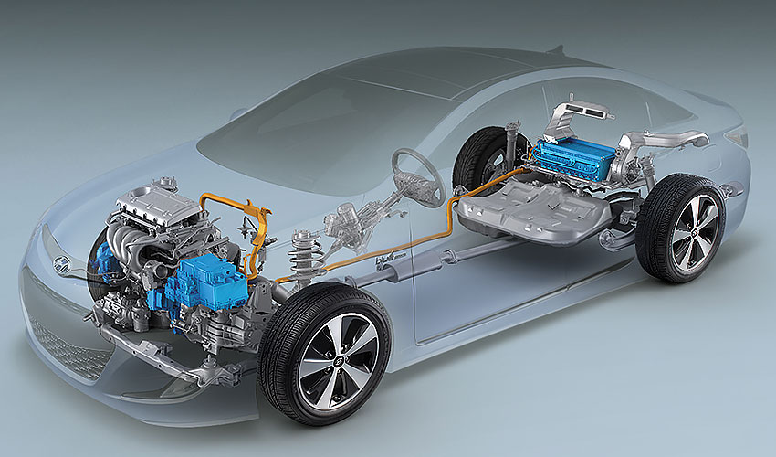 Hyundai Sonata Hybrid 2012 года с бензиновым двигателем 2.4 литра
