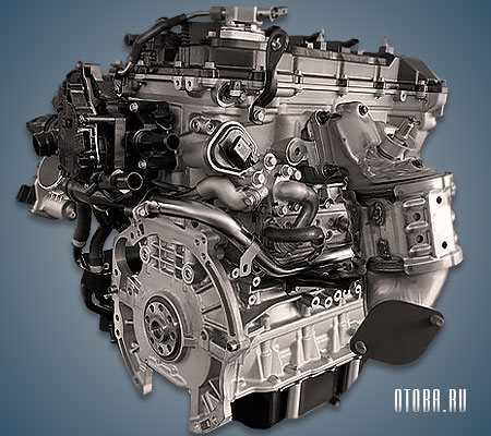 2.5-литровый бензиновый двигатель Hyundai g4kn вид сбоку.