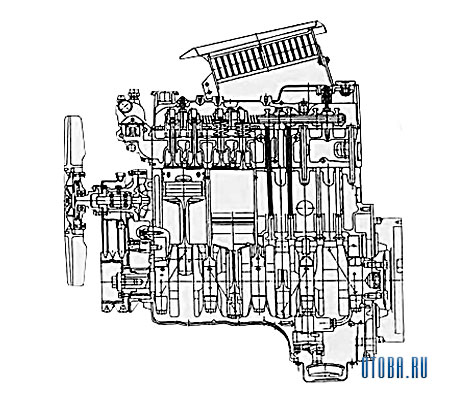 Мотор Isuzu 4JG2 схема.