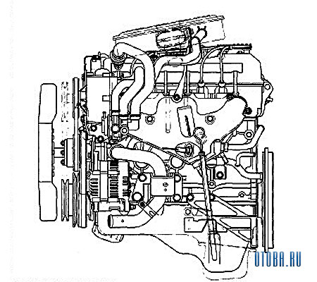 Мотор Isuzu 4ZD1 в разрезе.