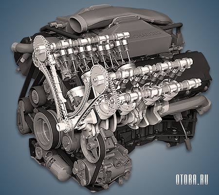 Мотор Jaguar AJ33S в разрезе.