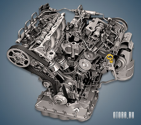 Двигатель Jaguar AJD вид сзади.