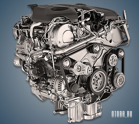Двигатель Jaguar AJV6D вид сзади.