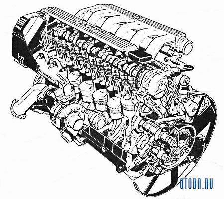 Мотор Land Rover 256T вид сбоку.