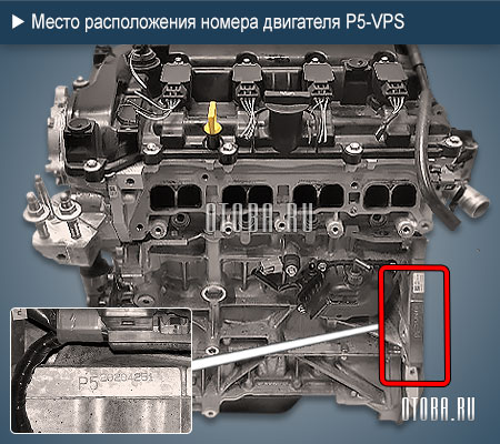 Место расположение номера двигателя mazda p5-vps