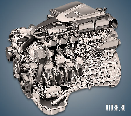 Мотор Mercedes M137 вид сбоку.