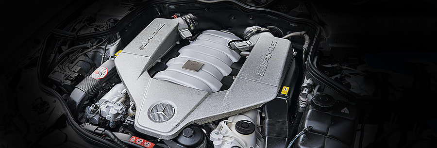 6.3-литровый бензиновый силовой агрегат Мерседес M156 под капотом Mercedes E63 AMG