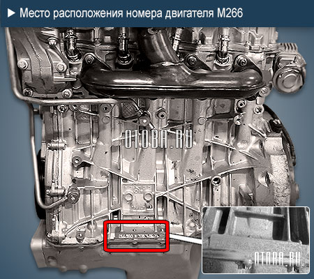 Место расположение номера двигателя Mercedes M266