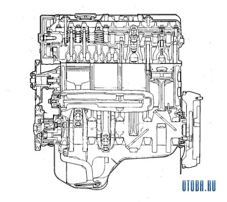 Мотор Mitsubishi 4D65 схема.