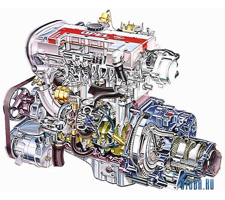 Двухлитровый бензиновый двигатель Opel C20LET схема.