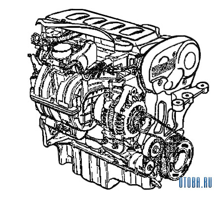 Мотор Opel Z18XE схема.