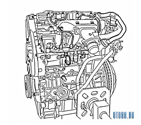 Мотор Peugeot DW10DT схема.