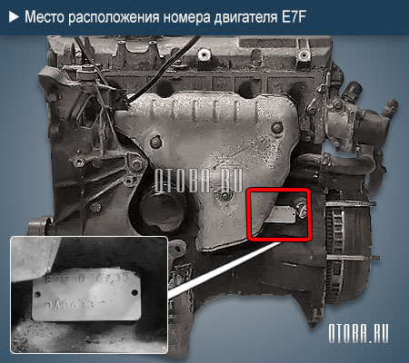 Место расположение номера двигателя renault e7f