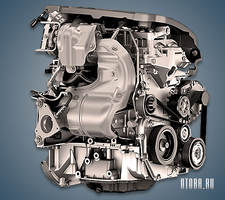 1.4-литровый бензиновый двигатель renault H4Jt вид сзади.