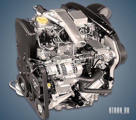 2.0-литровый дизельный мотор Rover 20T2N вид сбоку.