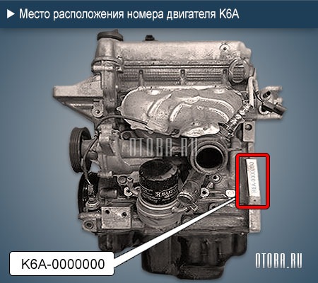 Место расположение номера двигателя Suzuki K6A