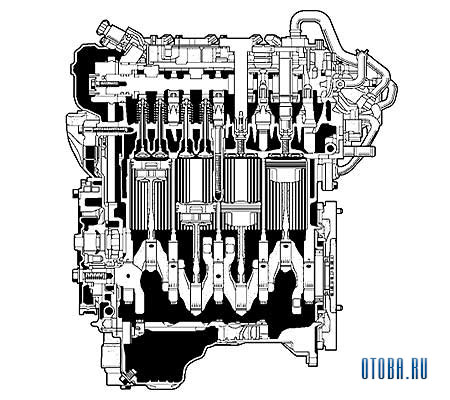 Мотор Тойота 1NR-FKE схема.