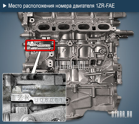Место расположение номера двигателя Toyota 1ZR-FAE