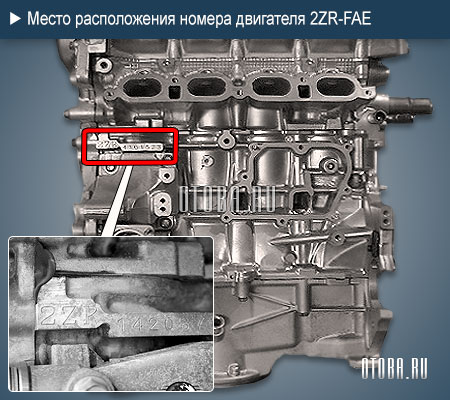 Место расположение номера двигателя toyota 2zr-fae