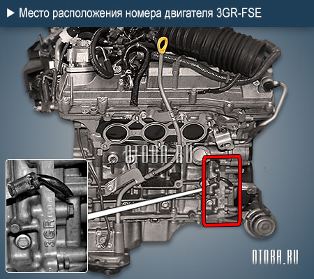Место расположение номера двигателя toyota 3gr-fse