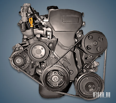 1.3-литровый бензиновый мотор Тойота 4E-FE вид сбоку.
