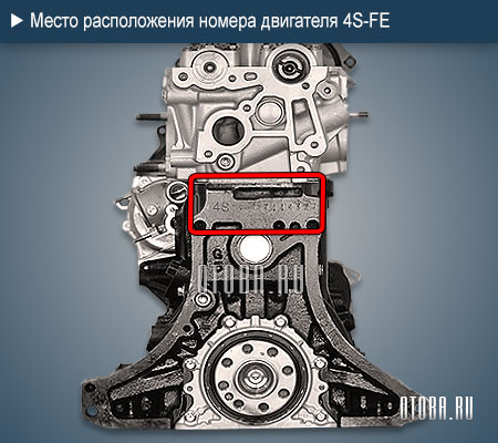 Место расположение номера двигателя toyota 4S-FE