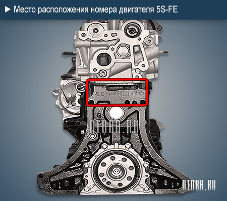 Место расположение номера двигателя toyota 5S-FE