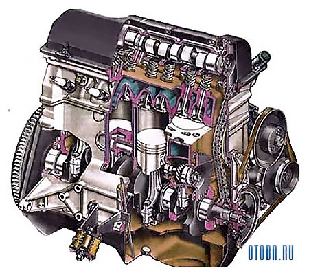 Мотор Рено VAZ 2105 в разрезе.