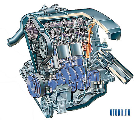Мотор VW AHU в разрезе.