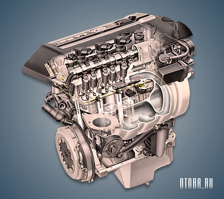 1.4-литровый бензиновый двигатель VW ARR вид сзади.