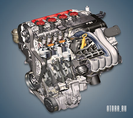 2.0-литровый бензиновый двигатель VW BVY вид сзади.